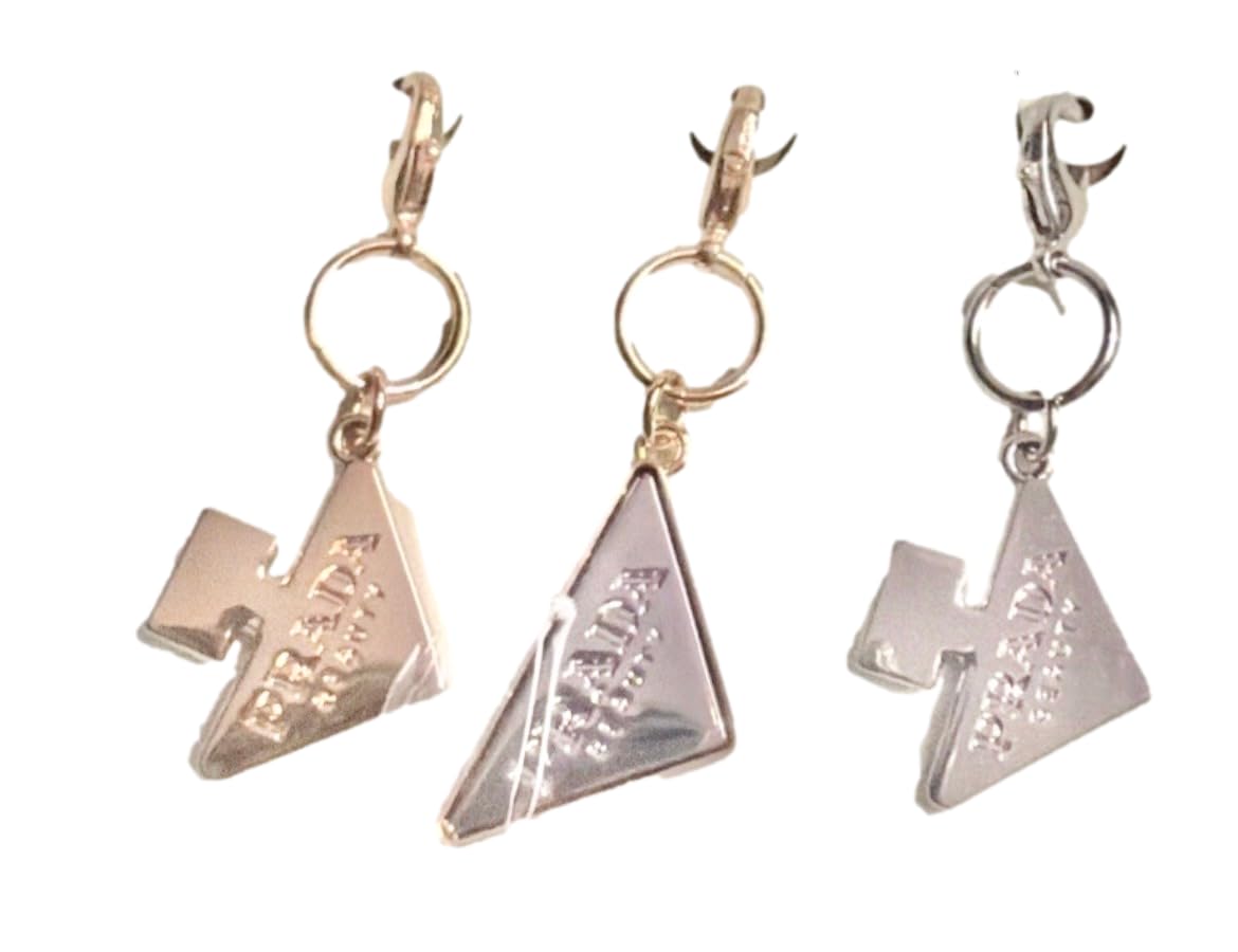 Prada Beauty Triangle Metal Logo Gift Small Charm - 3 Charms